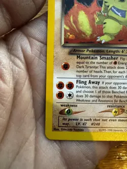 Pokemon Dark Tyranitar 11/105 Neo Destiny Holo Rare 1st Edition 90HP Stage 2 - Image 4