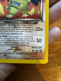 Pokemon Dark Tyranitar 11/105 Neo Destiny Holo Rare 1st Edition 90HP Stage 2 - Image 5