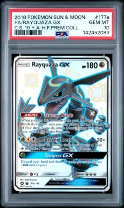 Pokemon Rayquaza GX 177A/168 Full Art Alternate Art Holo Promo PSA 10 2018 - Image 1