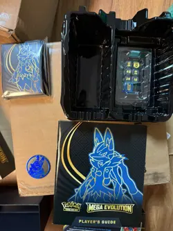 3x **EMPTY** Pokemon TCG Mega Evolution Lucario ETB Elite Trainer Box Lot READ - Image 3