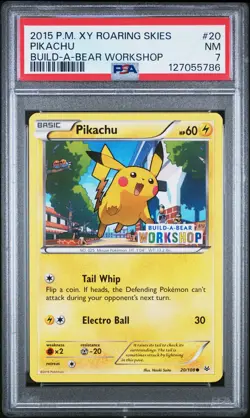 2015 POKEMON XY ROARING SKIES BUILD-A-BEAR WORKSHOP #20 PIKACHU PSA 7 - Image 1