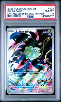 2025 POKEMON MEG EN-MEGA EVOLUTION ENHANCED BOOSTER BOX TOPPER BULBASAUR PSA 8 - Image 1