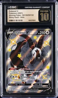 2021 POKEMON SHINING FATES SHINY VAULT HOLO #SV120 DUBWOOL V CGC 10 PRISTINE - Image 1