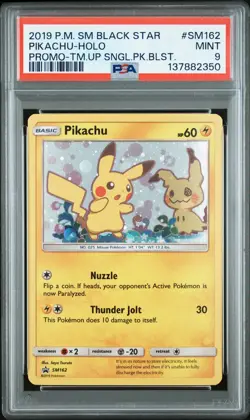 2019 POKEMON SM BLACK STAR PROMO TEAM UP SINGLE PACK BLISTERS PIKACHU-HOLO PSA 9 - Image 1