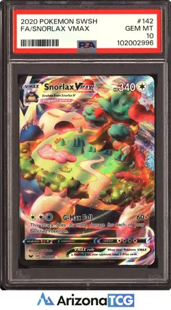 Pokemon 2020 Snorlax VMAX 142/202 Full Art Sword & Shield GEM MINT PSA 10 - Image 1