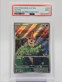 VICTINI 2025 POKEMON ILLUSTRATION COLLECTION BLACK STAR PROMO #208 PSA 9 Q0004 - Image 1