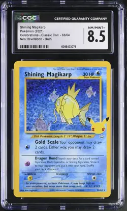 Shining Magikarp 66/64 Celebrations Holo Pokemon CGC 8.5 Nm/mint+ *079 - Image 1
