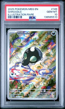 2025 POKEMON MEG EN-MEGA EVOLUTION ILLUSTRATION RARE #149 SHROODLE PSA 10 - Image 1