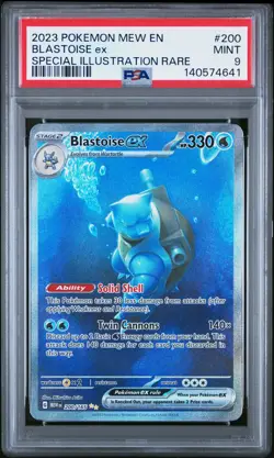 2023 POKEMON MEW EN-151 SPECIAL ILLUSTRATION RARE #200 BLASTOISE EX PSA 9 - Image 1