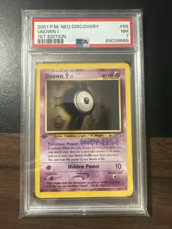Pokemon 2001 Neo Discovery 1st Edition UNOWN I #68 PSA 7 RARE - Image 1