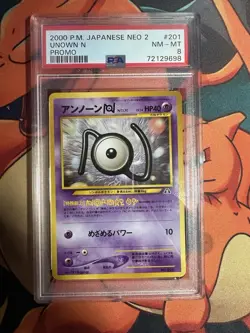 Pokemon PSA 9 Unown N Neo 2 Japanese Mint #201 Promo - Image 1