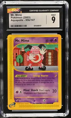 CGC MINT 9 Pokemon Mr. Mime 95b/147 2003 Aquapolis - Image 1