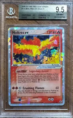 2004 Pokemon EX FireRed and LeafGreen Moltres EX HOLO R BGS 9.5 POP 13! - Image 1