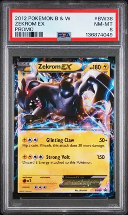 2012 POKEMON B&W PROMO #BW38 ZEKROM EX PSA 8 - Image 1