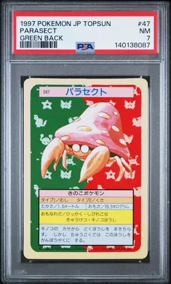 1997 POKEMON JPN TOPSUN GREEN BACK #47 PARASECT PSA 7 - Image 1
