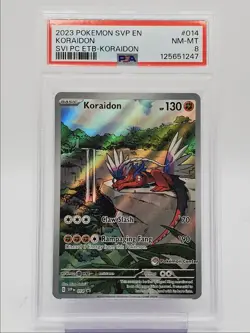 KORAIDON 2023 POKEMON SCARLET & VIOLET ETB BLACK STAR PROMO #014 PSA 8 Q0004 - Image 1