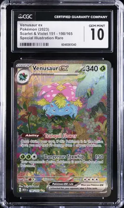 2023 POKEMON SCARLET & VIOLET 151 SPECIAL ILLUSTRATION RARE VENUSAUR EX CGC 10 - Image 1