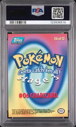 1999 TOPPS POKEMON THE MOVIE EDT FOIL #E6 CHARIZARD #6 PSA 5 - Image 2