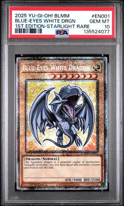 Blue Eyes White Dragon BLMM-EN001 1st Edition Starlight Rare Yugioh PSA 10 *077 - Image 1