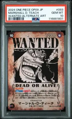 One Piece Marshall D. Teach 2024 JPN OP09 #093 Wanted Alt Art PSA 10 - Image 1