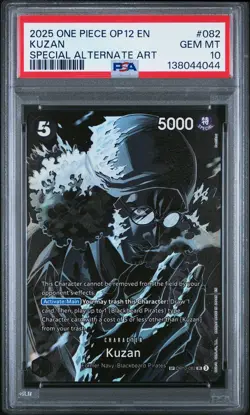 2025 ONE PIECE OP12-LEGACY OF THE MASTER SPECIAL ALTERNATE ART #082 KUZAN PSA 10 - Image 1
