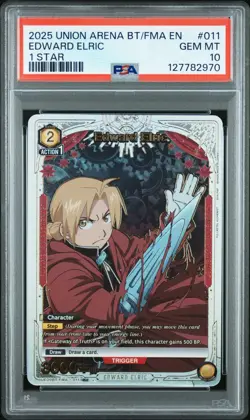 Union Arena TCG Edward Elric Alt Art Holo PSA 10 Gem Mint Fullmetal Alchemist - Image 1