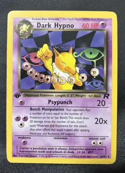 Pokemon Card Team Rocket Dark Hypno 26/82 1st Edition Rare - Image 1