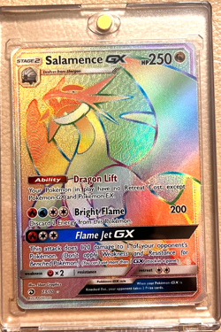 Salamence GX Dragon Majesty 73/70 Pokemon Holo TCG Card Rainbow Secret Rare NM - Image 1