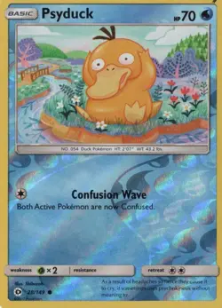 Psyduck Reverse Holo 28/149 Pokemon Sun & Moon Base Set LP Pokemon Card - Image 1