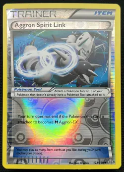 Pokemon Card - XY Primal Clash 123/160 - AGGRON SPIRIT LINK (REVERSE holo) -NM/M - Image 1