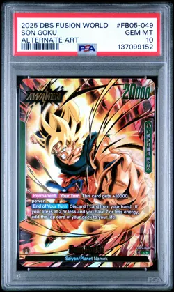 2025 DRAGON BALL SUPER CARD GAME FUSION WORLD NEW ADVENTURE SON GOKU PSA 10 - Image 1