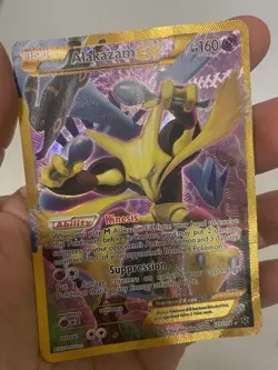 Pokemon Alakazam TCG EX XY Fates Collide Holo Card 125/124 Full Art Secret Rare - Image 2