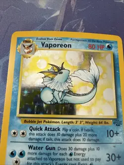 Pokemon TCG Vaporeon Holo Rare Card 12/64 Jungle Set, Vintage 1999 +++ - Image 2