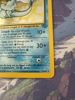 Pokemon TCG Vaporeon Holo Rare Card 12/64 Jungle Set, Vintage 1999 +++ - Image 4