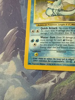 Pokemon TCG Vaporeon Holo Rare Card 12/64 Jungle Set, Vintage 1999 +++ - Image 5