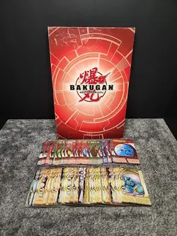 Bakugan Battle Brawlers Card Lot Of 106 In Binder 56 Magnetic & 50 Regular Cards - Image 1