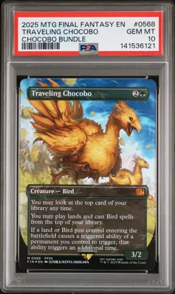 2025 MTG FINAL FANTASY CHOCOBO BUNDLE #0568 TRAVELING CHOCOBO PSA 10 - Image 1
