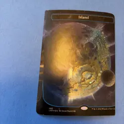 Island (492) (Borderless) (Galaxy Foil) Unfinity Foil Misprint Miscut Error Mtg - Image 1