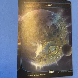 Island (492) (Borderless) (Galaxy Foil) Unfinity Foil Misprint Miscut Error Mtg - Image 4