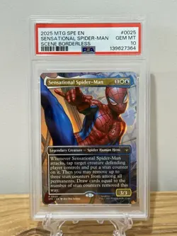 PSA 10 SENSATIONAL SPIDER-MAN #0025 SCENE BORDERLESS 2025 MTG MARVEL SPIDER-MAN - Image 1