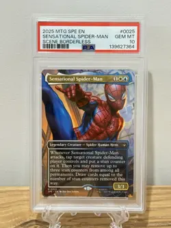 PSA 10 SENSATIONAL SPIDER-MAN #0025 SCENE BORDERLESS 2025 MTG MARVEL SPIDER-MAN - Image 3