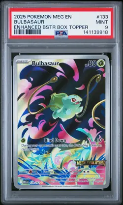 2025 POKEMON MEG EN-MEGA EVOLUTION ENHANCED BOOSTER BOX TOPPER BULBASAUR PSA 9 - Image 1