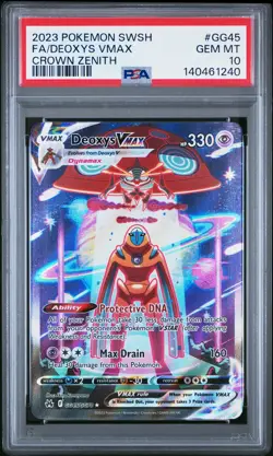 2023 POKEMON SWORD & SHIELD CROWN ZENITH #GG45 FULL ART/DEOXYS VMAX PSA 10 - Image 1