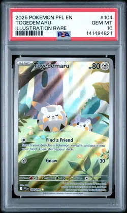 2025 POKEMON PFL EN-PHANTASMAL FLAMES ILLUSTRATION RARE #104 TOGEDEMARU PSA 10 - Image 1