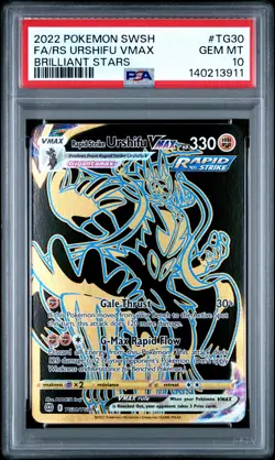 2022 POKEMON SWORD & SHIELD BRILLIANT SFTARS FA/RAPID STRIKE URSHIFU VMAX PSA 10 - Image 1