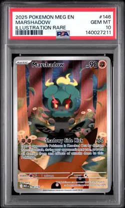 2025 POKEMON MEG EN-MEGA EVOLUTION ILLUSTRATION RARE #146 MARSHADOW PSA 10 - Image 1