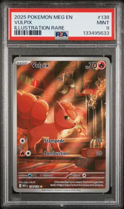 2025 POKEMON MEG EN-MEGA EVOLUTION ILLUSTRATION RARE #138 VULPIX PSA 9 - Image 1