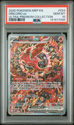 2025 POKEMON MEP EN-ME BLACK STAR PROMO #024 ORICORIO EX PSA 10 - Image 1
