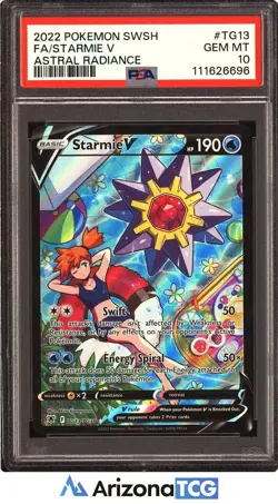 Pokemon 2022 Starmie V TG13/TG30 Full Art Astral Radiance GEM MINT PSA 10 - Image 1