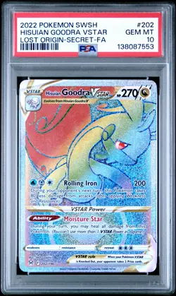 2022 POKEMON SWORD & SHIELD LOST ORIGIN FULL ART/HISUIAN GOODRA VSTAR PSA 10 - Image 1